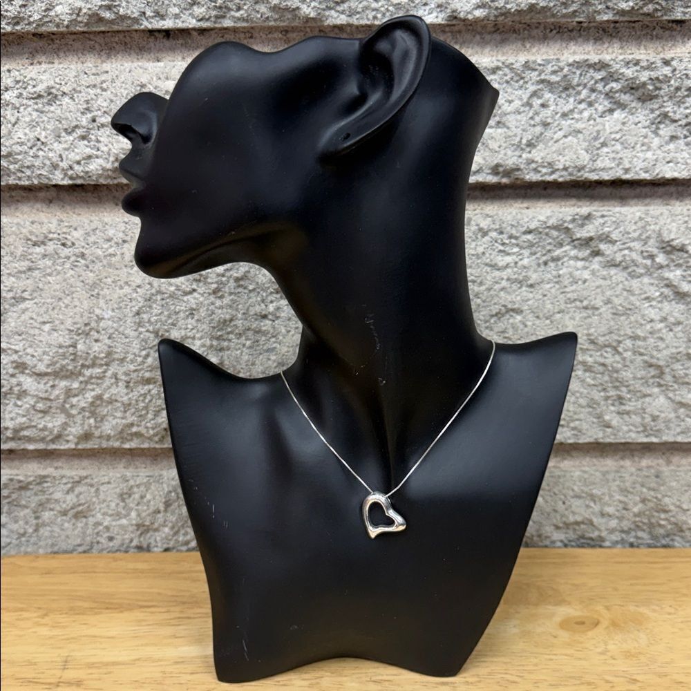 Elegant Sterling Silver 925 Heart Pendant Necklace 16”